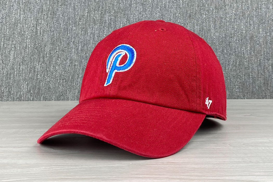 Platte Red Miramar Dad Hat With Red, White, Blue Embroidered Platte P Adjustable With Metal And Fabric Strap Main