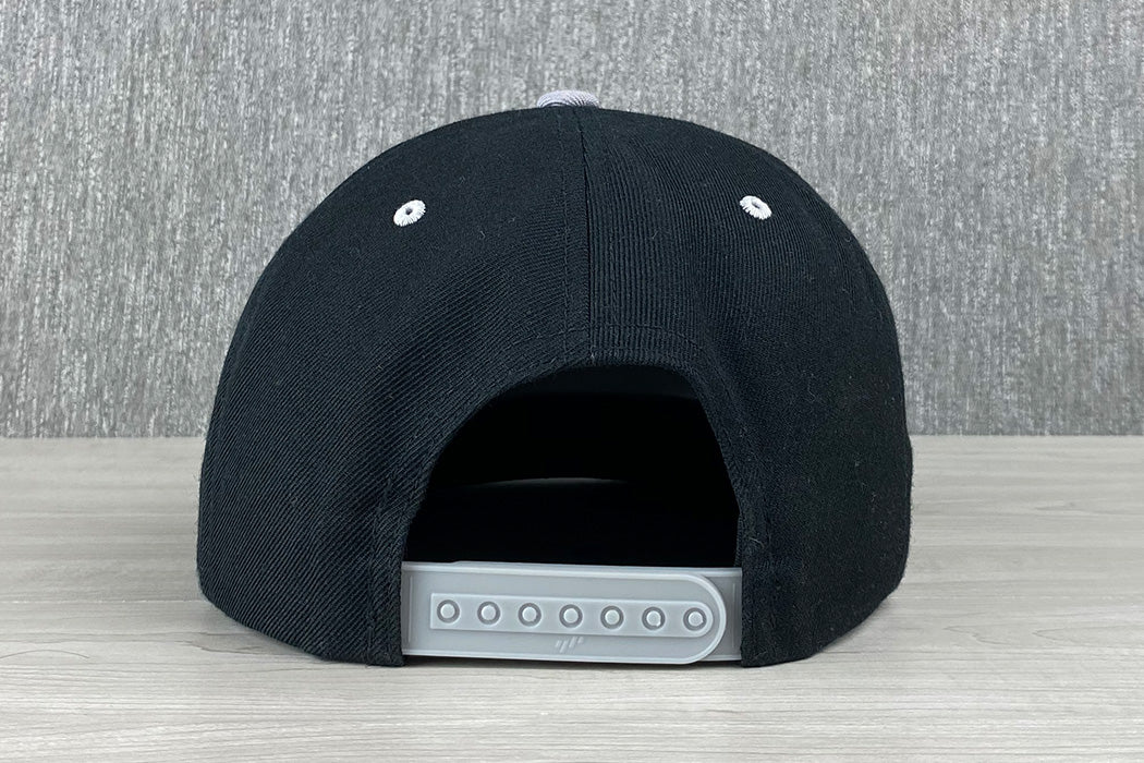 Platte Sawyer 6 Panel Hat Black Embroidered Snapback Back