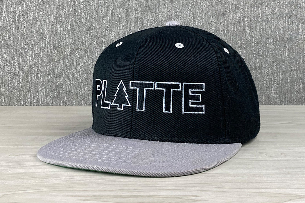 Platte Sawyer 6 Panel Hat Black Embroidered Snapback Main